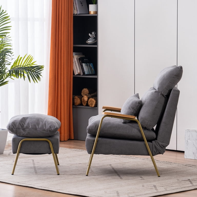 Free Shipping! MCombo Modern Accent Recliner with Ottoman, Fabric