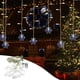 thumbnail image 1 of Luces de Cortina de Copo de Nieve - 96 copos de nieve LED y mini luces, 11,5 pies, 8 modos con mando a distancia, decoración navideña interior/exterior, 1 of 7