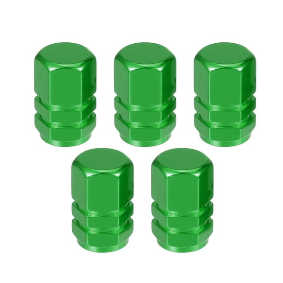 5 Pcs 0.43"x0.39"x0.63" Universal Tire Wheel Valve Stem Caps Car Tire Valve Dust Caps Green