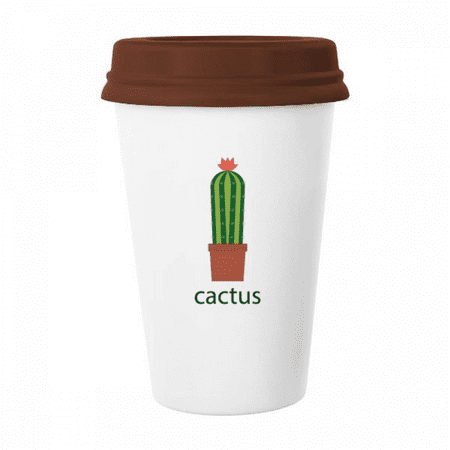 

Cactus Potted Green Succulents Mug Coffee Drinking Glass Pottery Cerac Cup Lid