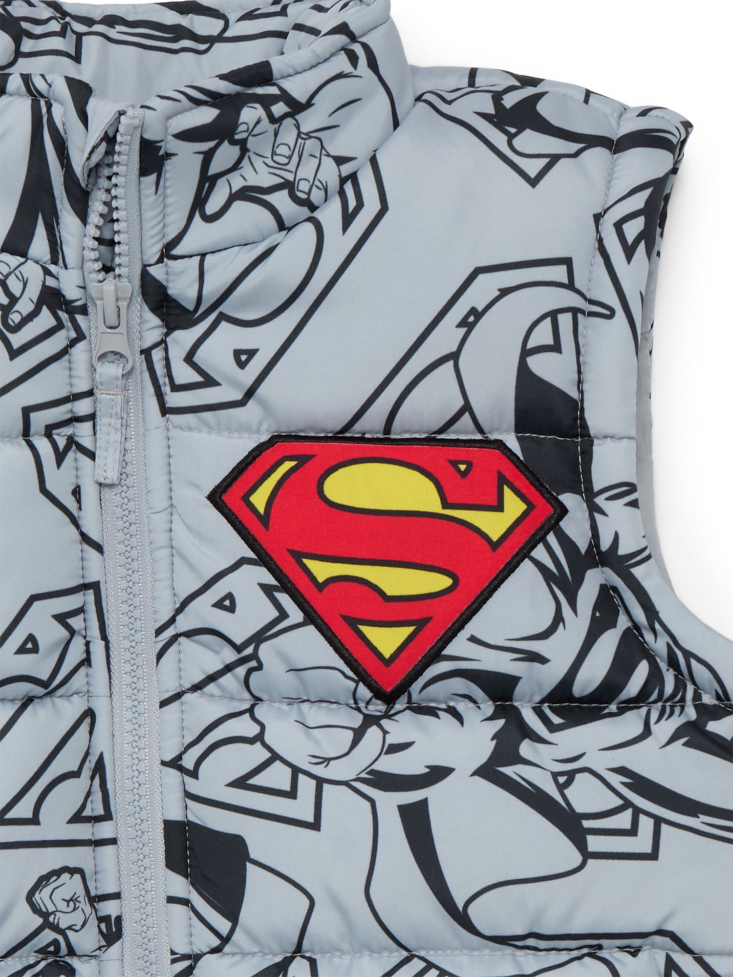 Superman Boys Graphic Puffer Vest, Sizes 4-12