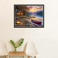 thumbnail image 2 of DIY 5D Diamond Painting Kit (For Adults) Diamond Painting "Sunset Lake Cabin Boat" - Full Diamond Crystal Rhinestone Embroidery Craft Kit, Can Be Used As Gift, Wall Decoration, 2 of 7