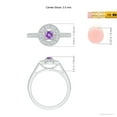 thumbnail image 5 of ANGARA Natural Vintage Style Amethyst Halo Ring with Milgrain Detailing in 14K White Gold for Women (Size-3.5mm) | February Birthstone, Anniversary, Jewelry Gift for Women | Natural Amethyst Ring, 5 of 10
