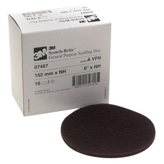 3M 7467 - Scotch-Brite 6" Very Fine Aluminum Oxide Hook-and-Loop Scuffing Discs