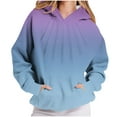 thumbnail image 2 of Chiccall Gradient Hoodie Women Casual Hooded Pullover Sweatshirt Long Sleeve Front Pleated Cute Tops Oversized Clothes 2025 Fall Winter, 2 of 5