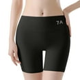 thumbnail image 2 of KHONTS Women's High Waisted Seamless Boxer Underwears Ice Silk Tummy Control Butt Lift Underpants Black L, 2 of 3