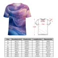 thumbnail image 2 of Purple Blue And Gold Wave Women's T-Shirt Short Sleeve T Shirts Tops Tee Ladies Loose T, 2 of 6