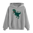 thumbnail image 3 of Baby Boys Hoodies Dinosaur Printed Drop Shoulder Outwear Trendy Spring Casual Girls and Toddlers' Pullover Hoodie Sweatshirt,A2-Grey,6-7 Years, 3 of 6