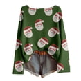 thumbnail image 4 of Hauts, T-Shirts et Blouses pour Femmes, Imprimé de Noël, Col Rond, Manches Longues, Grande Taille, Vert, TG, 4 of 5