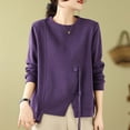 thumbnail image 2 of Women's Round Neck Loose Solid Color Casual Patchwork Top Long Sleeve Sweatshirt, 2 of 4