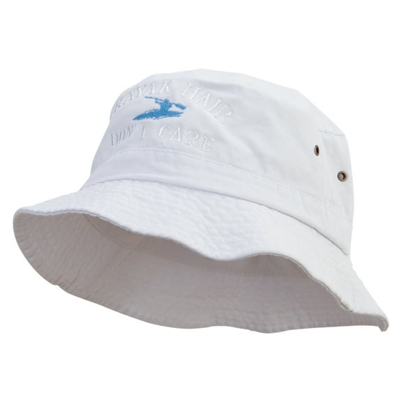 Kayak Hair Don't Care Embroidered Big Size Washed Hat - White XL-2XL