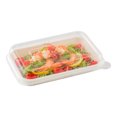 thumbnail image 2 of Pulp Tek Rectangle Clear Plastic Dome Lid - Fits 12 and 16 oz Bagasse Container - 100 count box, 2 of 4