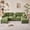 Green, variant on Jarenie Modern Fabric U-Shapped Sofa Sectional Couche for Living Room Convertible Sofa with Ottoman