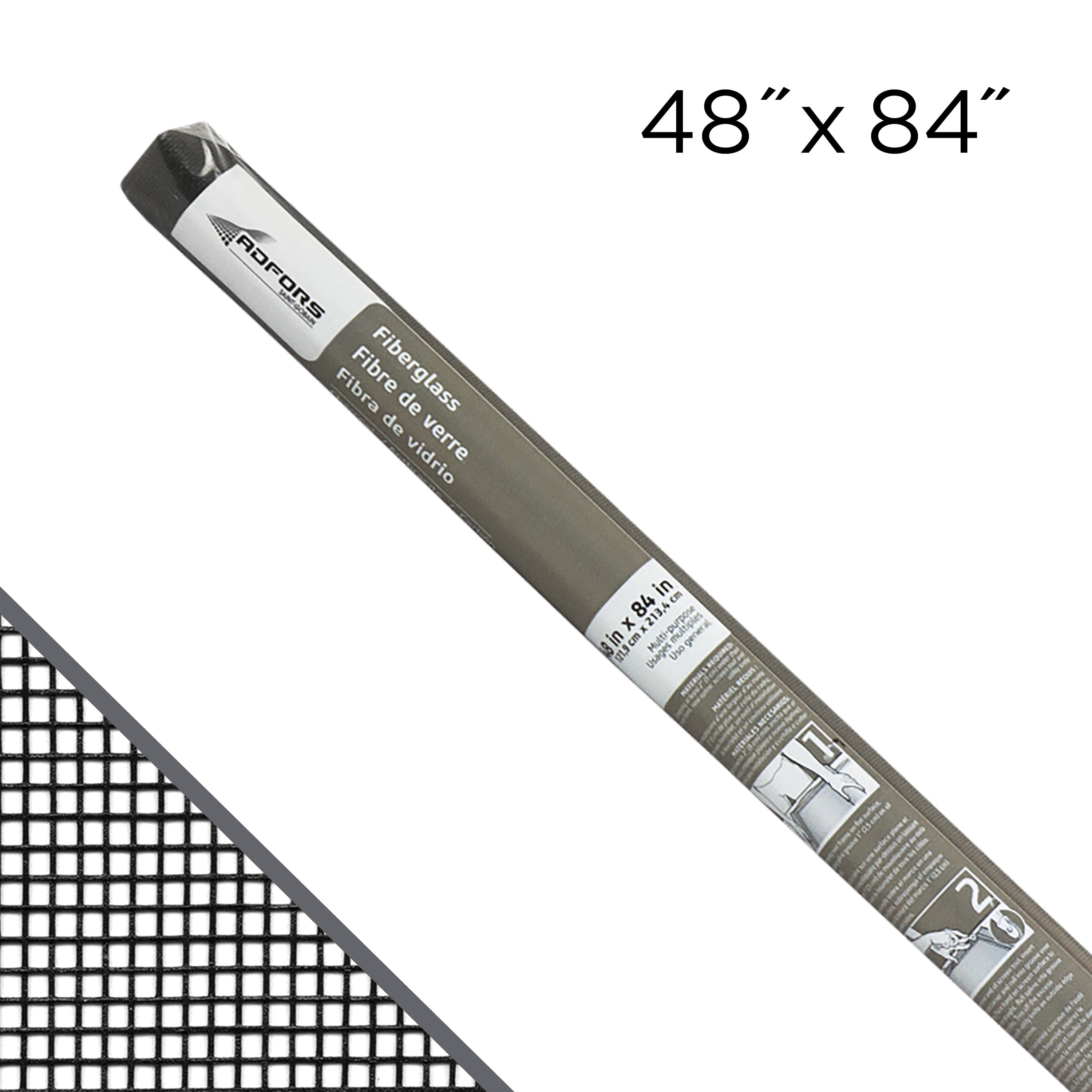 Saint-Gobain ADFORS Charcoal Fiberglass 48 in. x 84 in. Screen Roll for Windows & Door