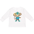 thumbnail image 3 of Inktastic Cute Monkey, Brown Monkey, Jungle Animals, Safari Boys Long Sleeve Toddler T-Shirt, 3 of 5