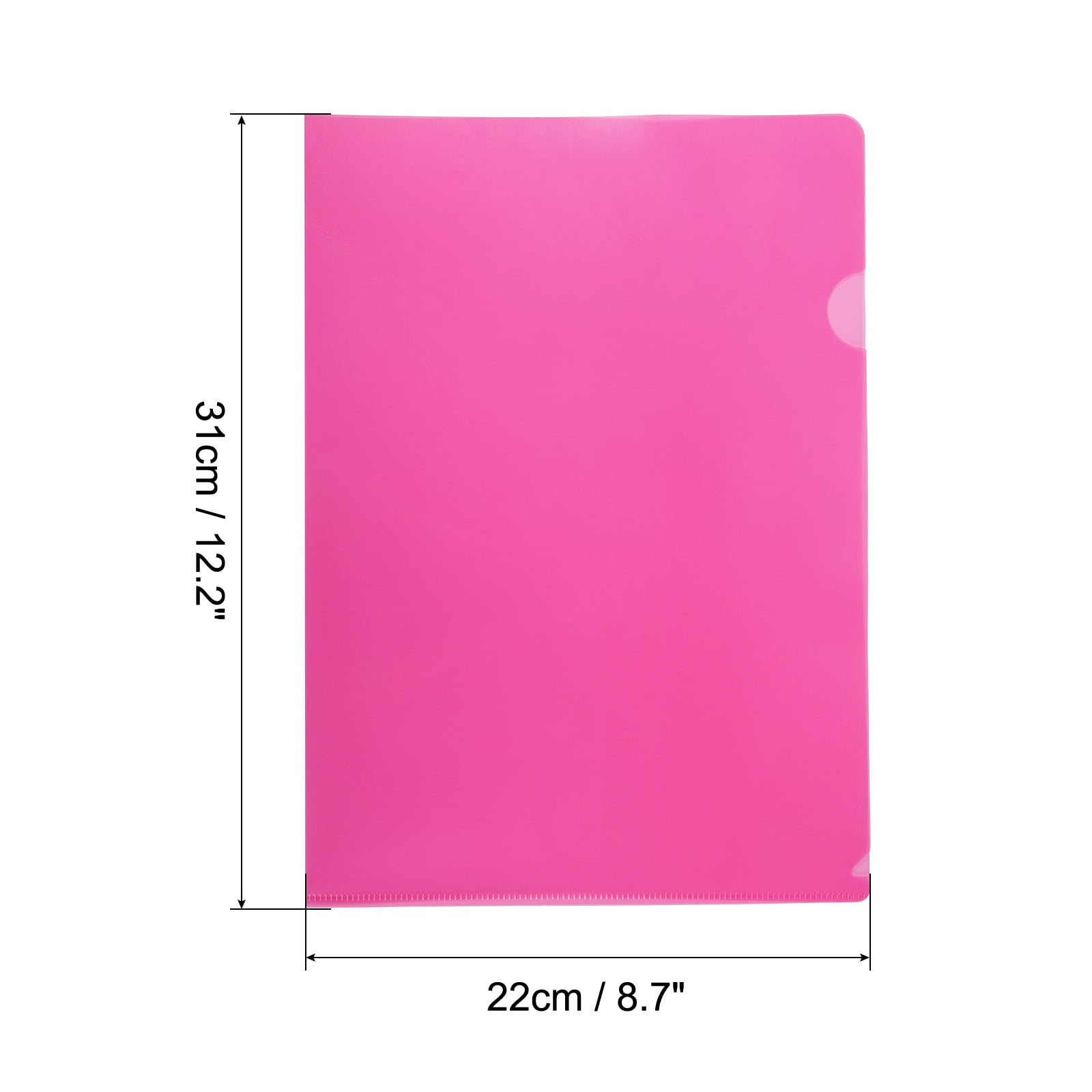 Unique Bargains L Type Folders File Project Pockets Clear Paper Document for Office Pink