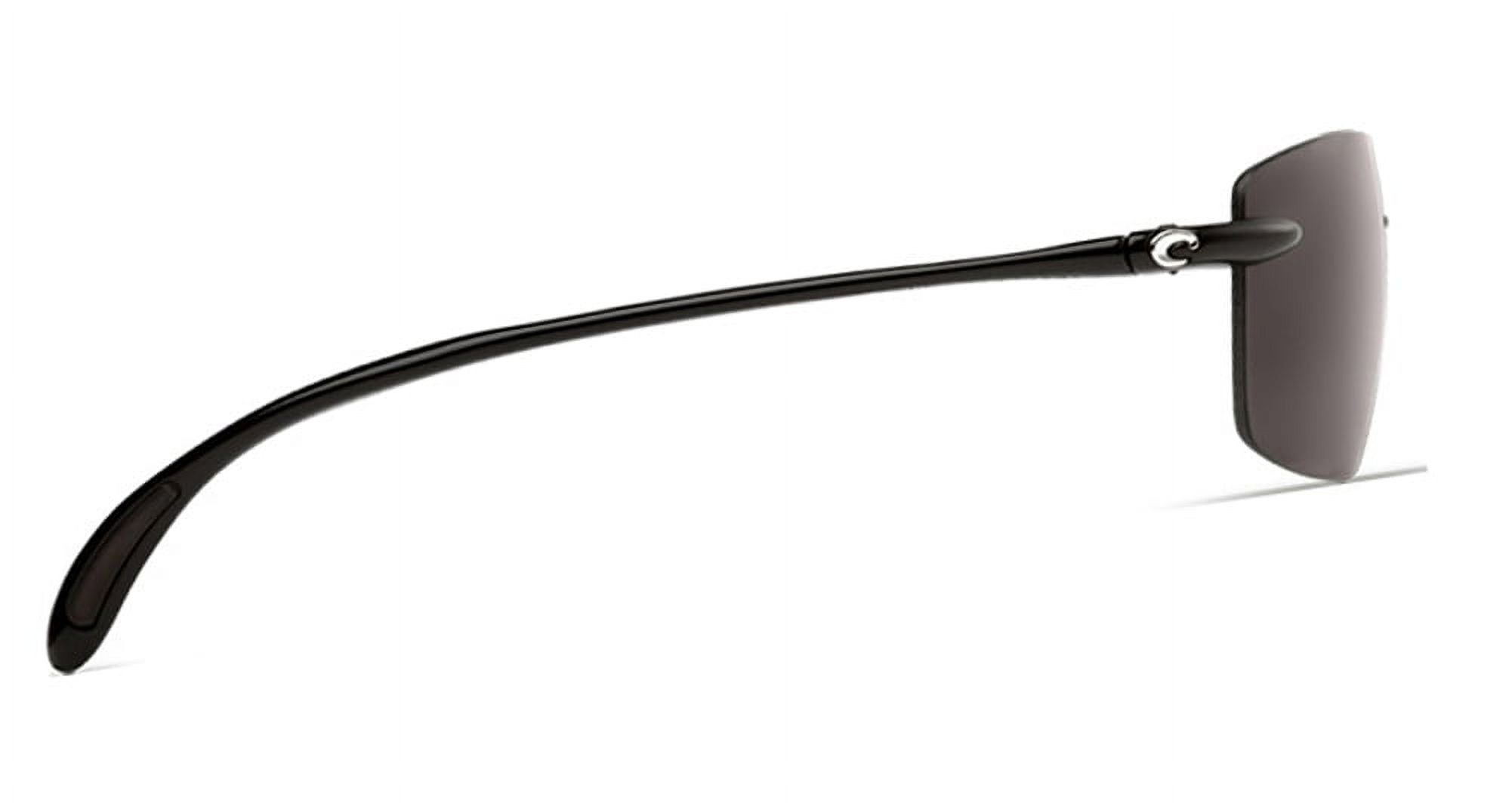 Costa Del Mar Ballast Sunglasses For Men - Black Frame With Blue Mirror 580 Plastic Lens, Polarized, 59.6mm
