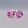 thumbnail image 2 of Pink Sapphire Oval Shaped Earring | Women's Birthday Stud Earrings | Personalized Gifts | Pink Color Stone Earring | Bridesmaid Gifts, 2 of 2
