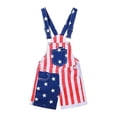thumbnail image 6 of ATOGUTA Boys Short Overalls Kids Summer Straps 4th of July Jumpsuits Jeans Shortalls Size 1T-5T, Red, 6 of 6