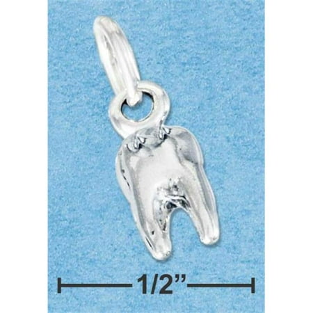 Sterling Silver Tooth - Sterling Silver Three Dimensional Tooth Charm
