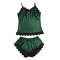 thumbnail image 2 of Relanfenk Intimates Women Sleepwear Sleeveless Strap Nightwear Lace Trim Satin Cami Top Pajama Sets, 2 of 6