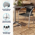 thumbnail image 3 of Emma + Oliver 27.5" Square Aluminum Table Set-2 Black Rattan Chairs, 3 of 13
