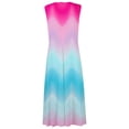 thumbnail image 3 of Femmes Robe Swing Robes de Soirée pour Femmes Mode Décontractée Gradient V Cou Imprimé Sans Manches Robe Adulte Vêtements Féminins Bleu Clair Taille XXL, 3 of 4