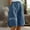 Navy, variant on Women's Casual Elastic Waist Shorts Solid Color Button Down Wide Leg Half Pants with Pocket Comfortable Breathable Summer