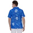 thumbnail image 2 of HAPPY BAY Men's Hawaiian Shirt Fashion Button Down Short Sleeves Holidays Aloha Party Casual Tops Summer Beaches Shirts for Men S Blue Floral, 2 of 6