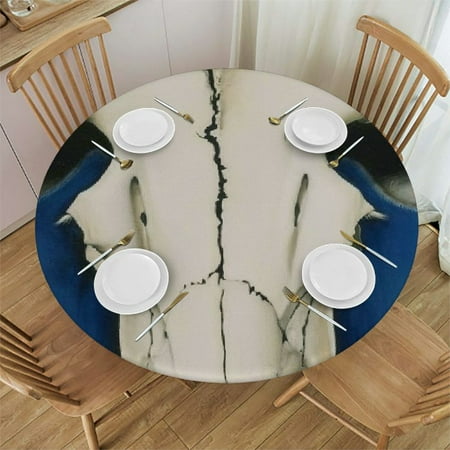 

SHERONV Skull Round Table Cover Stain Resistant Washable Indoor Outdoor Tablecloth Kitchen Dining Wedding Parties 100% Polyester Fiber 38-42