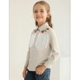 thumbnail image 2 of Fdqin Girls Western Shirt Floral Embroidered Cowgirl Shirts for Girls Long Sleeve Collared Retro Cowgirl Costume Cute Casual Blouses Apricot 5-6 Years, 2 of 7