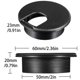 thumbnail image 2 of Paquete de 10 (diámetro del orificio de montaje de 50 mm/2 pulgadas) Cable de gestión de cables de escritorio negro, cable de gestión de cables de plástico para escritorio de computadora PC, organiza, 2 of 5