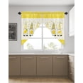 thumbnail image 4 of Swag Curtains, Gonome Yellow Lemon Plaid Rod Pocket Kitchen Curtains Valances Tier Curtains Swag Valance Curtains for Bedroom Living Room 36" x 63", 2 Panels, 4 of 6