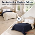 thumbnail image 3 of Loomsnest Diamond Quilted Twin Comforter, All Season, Soft, Lightweight, Reversible Down Alternative Duvet Insert (Beige & Navy), 3 of 7