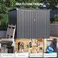 thumbnail image 3 of Bapipro 3.3’ x 5.6’ Storage Shed Outdoor Metal Garbage Can Shed with Lockable Doors and Easy Lift Hinges, Black, 3 of 11