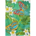 thumbnail image 2 of Tropical Flower Butterfly Rectangle Tablecloth, Dust Proof Anti Wrinkle Wipeable Table Cloth Tabletop for of Dinner Kitchen Wedding Holiday Party 60"x108" Home Decor, 2 of 7