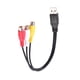 thumbnail image 3 of Adaptador USB macho a 3 RCA hembra, convertidor de audio, vídeo, AV, cable A/V, cable USB a RCA para HDTV, TV y televisión., 3 of 8