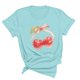 thumbnail image 1 of Blusas de Manga Corta para las Mujeres Divertida Impresión Cuello Redondo Camiseta Vintage, Blusas de Primavera para las Mujeres, 1 of 9