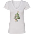 thumbnail image 3 of Inktastic Christmas Tree Women's V-Neck T-Shirt, 3 of 5