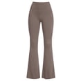 thumbnail image 5 of hlysgo Womens Leggings Yoga Pants High Elastic Waist Tummy Control Flared Trousers Workout Gym Soft Comfy Pant with Pockets Coffee,XL, 5 of 6