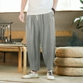 thumbnail image 2 of Vedolay Sweatpants for Men Casual Button Open Slim Fit Straight Solid Color Trousers Grey,M, 2 of 5