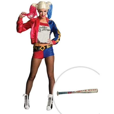 Adult Suicide Squad Harley Quinn Costume and Suicide Squad Harley Quinn's Adult Inflatable Bat