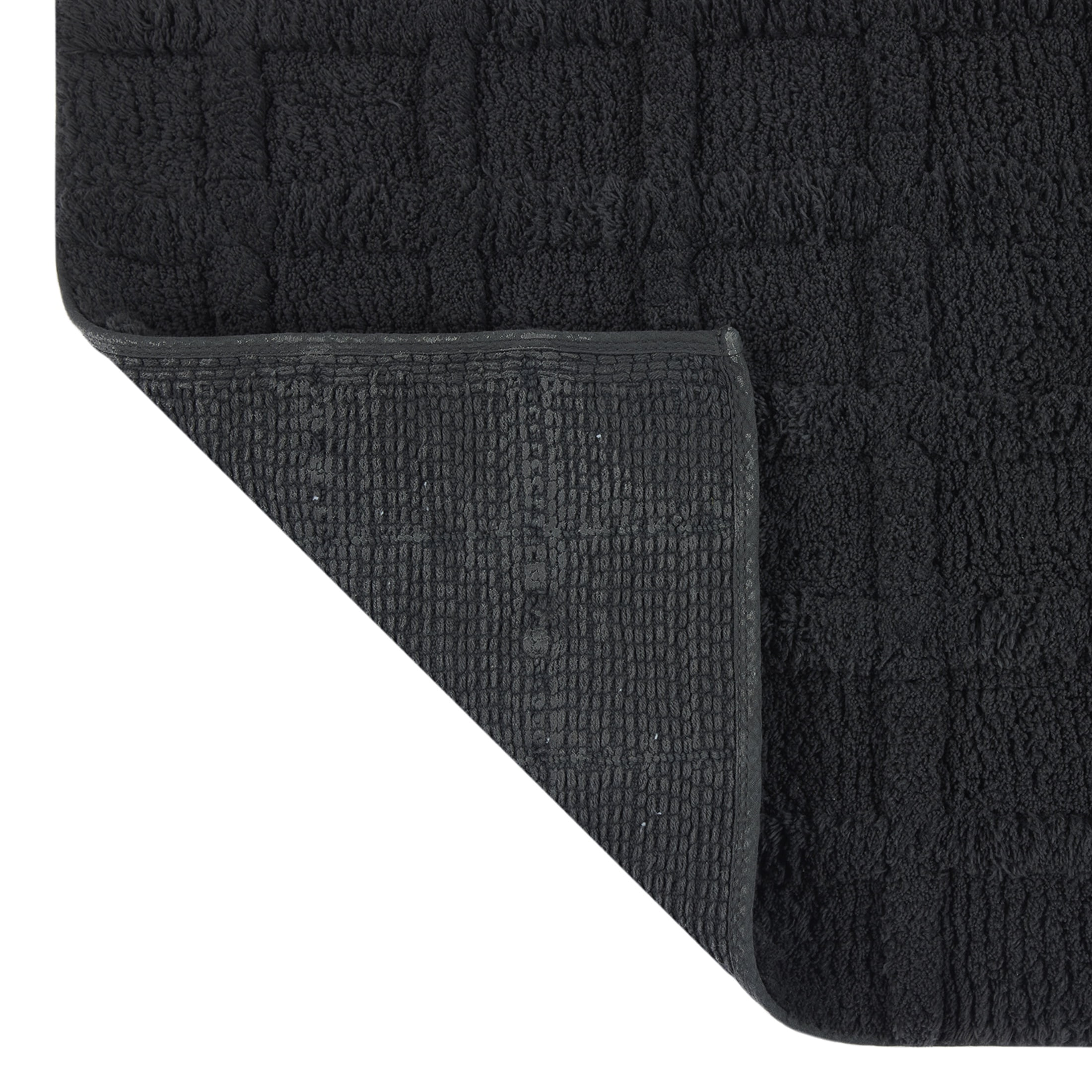 Better Homes & Gardens Gray Shadow Spa Grid 2 Piece Cotton Bath Rug Set