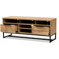 thumbnail image 2 of Baxton Studio Reid Modern and Contemporary Industrial Oak Finished Wood and Black Metal 2-Drawer TV Stand, 2 of 9