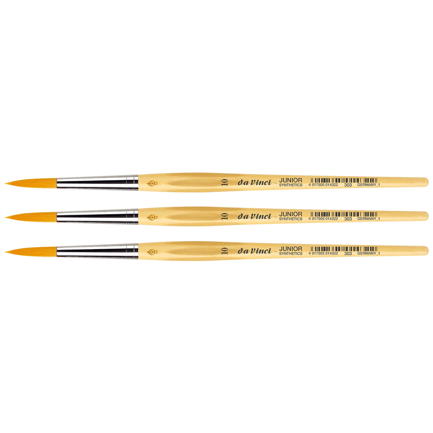 da Vinci JUNIOR Synthetics Student Brush, Synthetic, Tempera, Round, Series 303, Size 10, Pack of 3