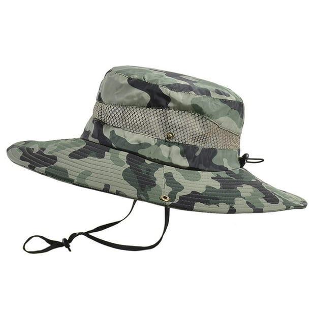 Men's Hiking Hat Sun Cap Fisherman Hats Casual Camouflage Breathable Round  Edge Foldable Comfortable Outdoor Products 