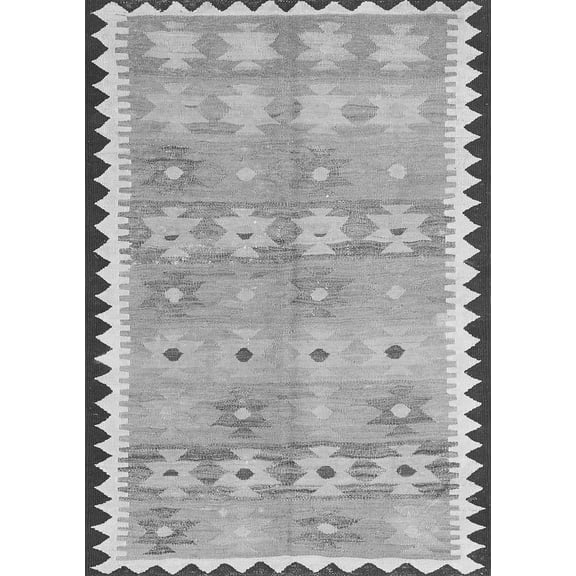 Ahgly Company Indoor Rectangle Southwestern Gray Country Area Rugs, 5' x 7'