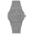 thumbnail image 2 of 3 Pcs Men Watch Set Inlaid Diamond Steel Band Quartz Watch Necklace Bracelet, 2 of 4