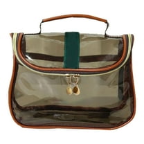 Retro Vanity Bag Large Capacity Makeup Organizer for Women - Transparent Travel Cosmetic Storage Bag for Ladies