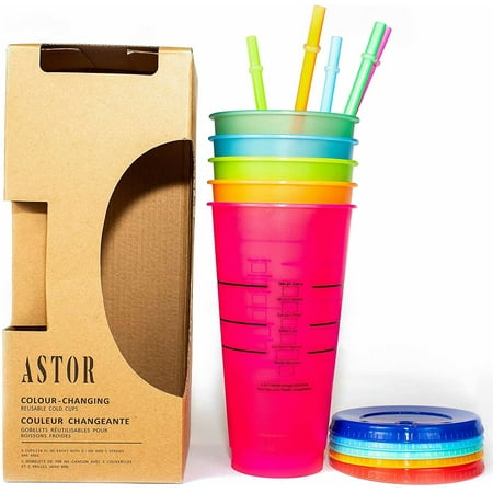 Color Changing Plastic Tumblers with measure- Color Changing Cups Cold